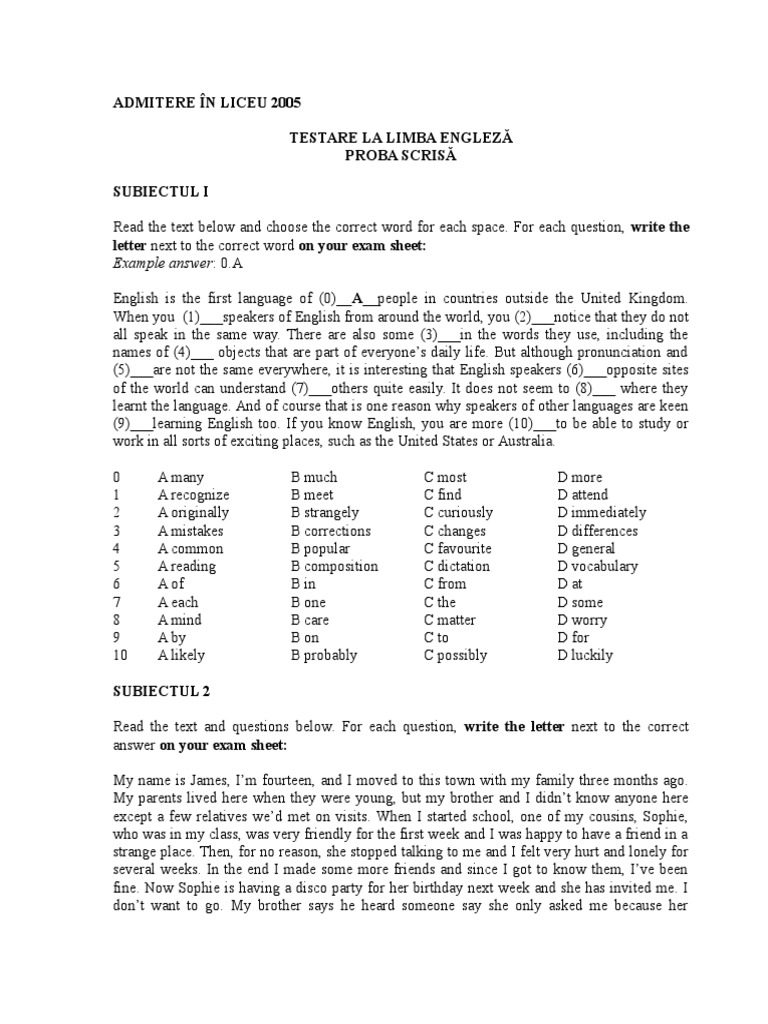 Exercitii Pentru Incepatori La Engleza Scris | PDF | Treasure | English ...