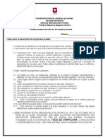 Primera Prueba Solemne Derecho Internacional Privado Octubre 2015