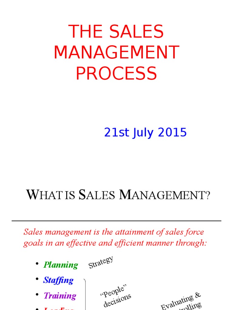 Sales Management Process Overview | PDF