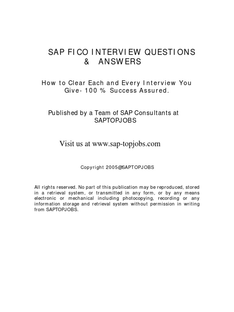 SAP FICO Interview Questions PDF