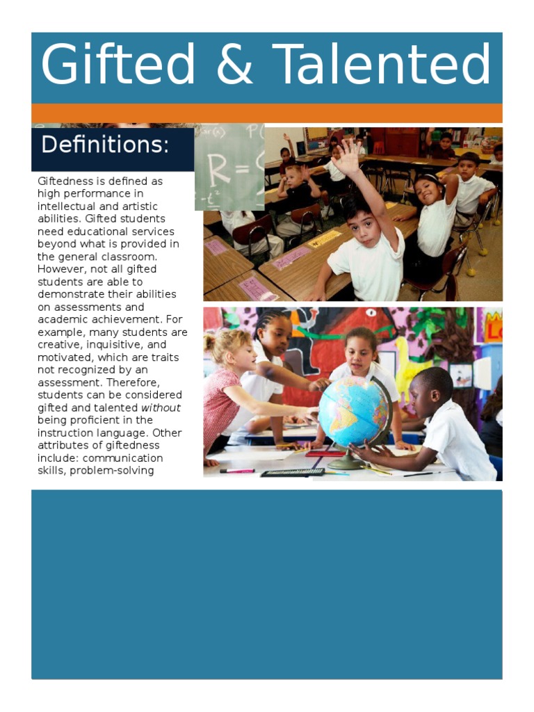 Gifted and Talented Brochure PDF Intellectual Giftedness English