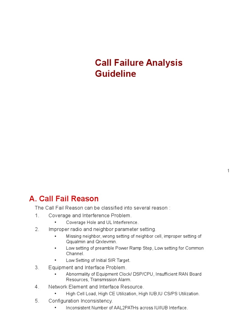 05 - 1 - Call Fail Analysis Guideline | PDF | Telecommunications ...