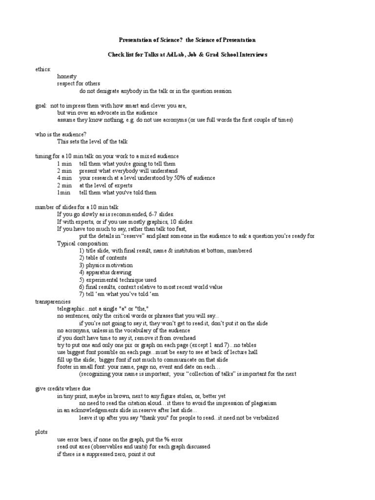 How To Present Science PDF Question Science