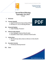 15-09-28 Special Board Meeting Agenda