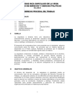 Derecho Procesal Del Trabajo Silabus