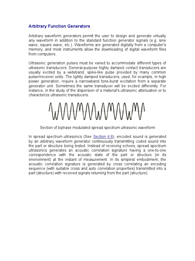 Arbitrary Function Generators in Waves | PDF | Technology & Engineering