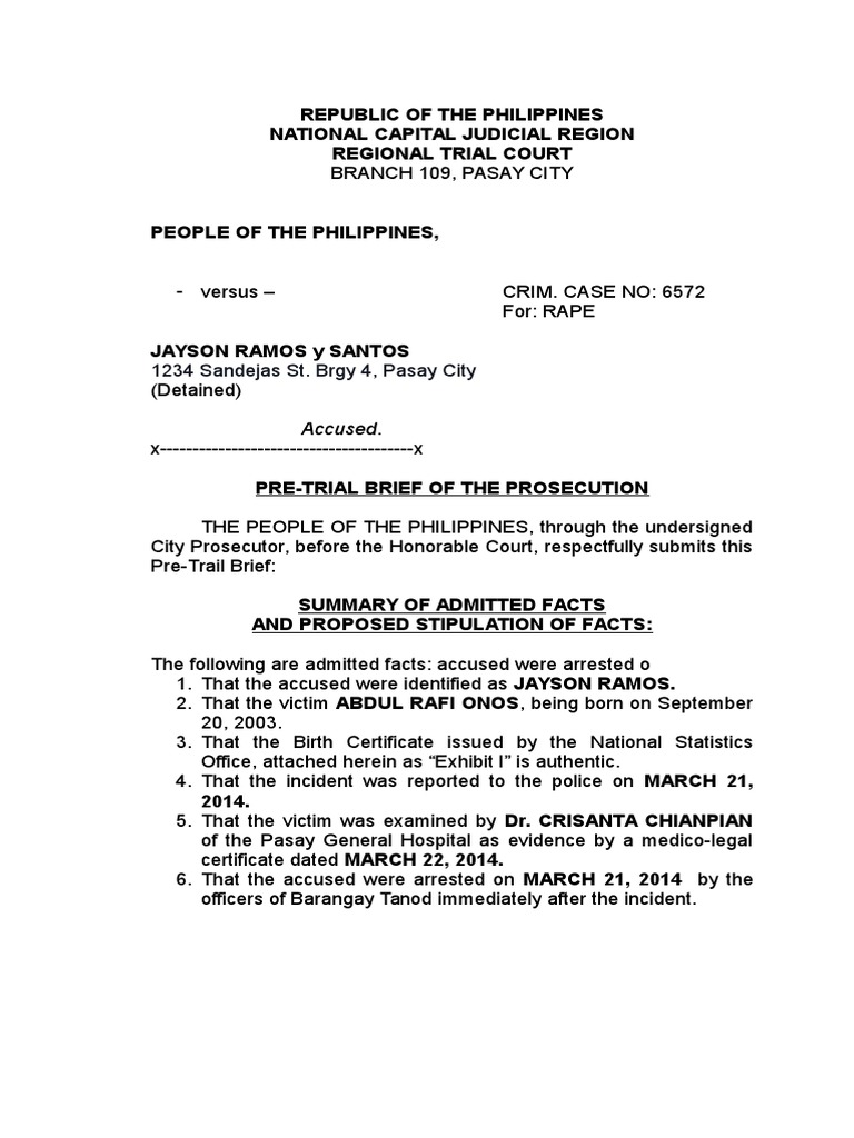 Trial brief form picture