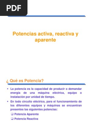 Potencias Activa Reactiva Y Aparente Energia Electrica Corriente Electrica