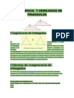 Congruencia y semejanza de triángulos