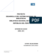Informe Sistema Nacional Bibliotecas Bonini