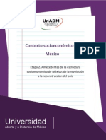 Antecedentes de La Estructura Socioeconomica de Mexico de La Revolucion A La Reconstruccion Del Pais