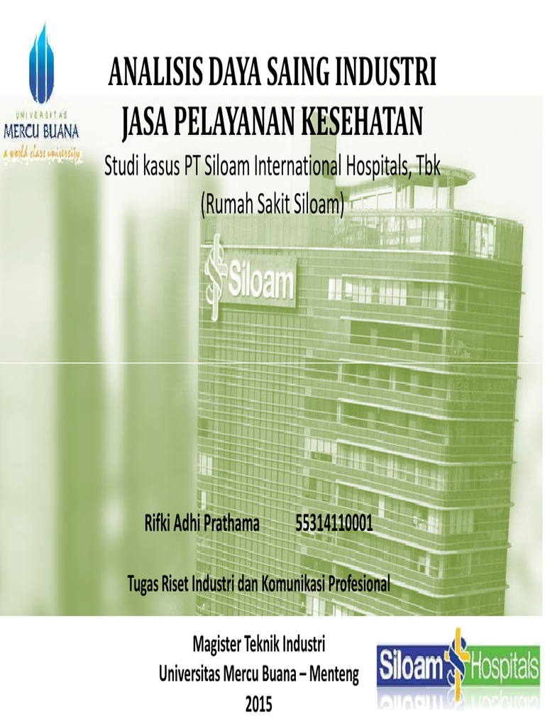 Analisis Industri Jasa Kesehatan Rifki Adhi P 55314110001