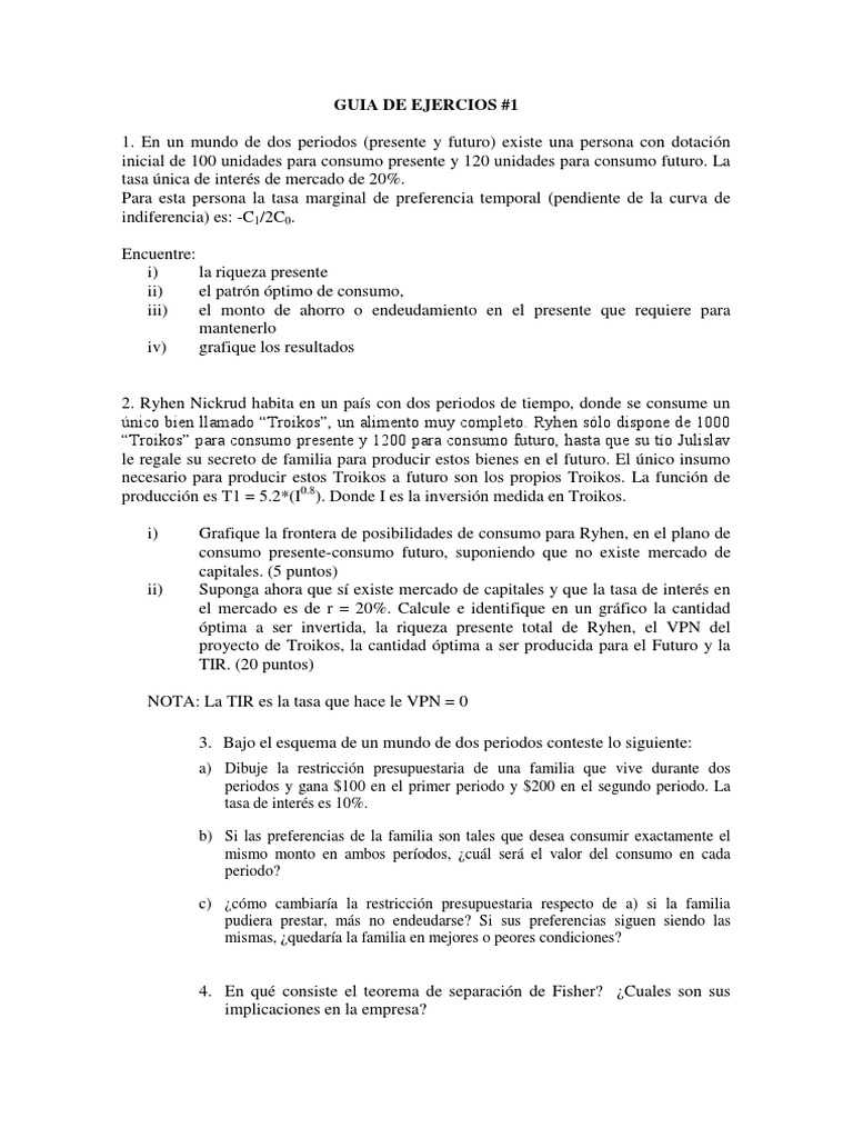 Guia de Ejercios Finanzas Corporativas | PDF | Compartir (Finanzas) | Deuda