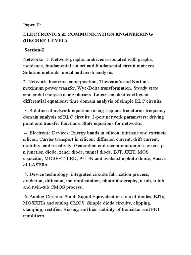 Electronics & Communication Engineering (Degree Level) PDF