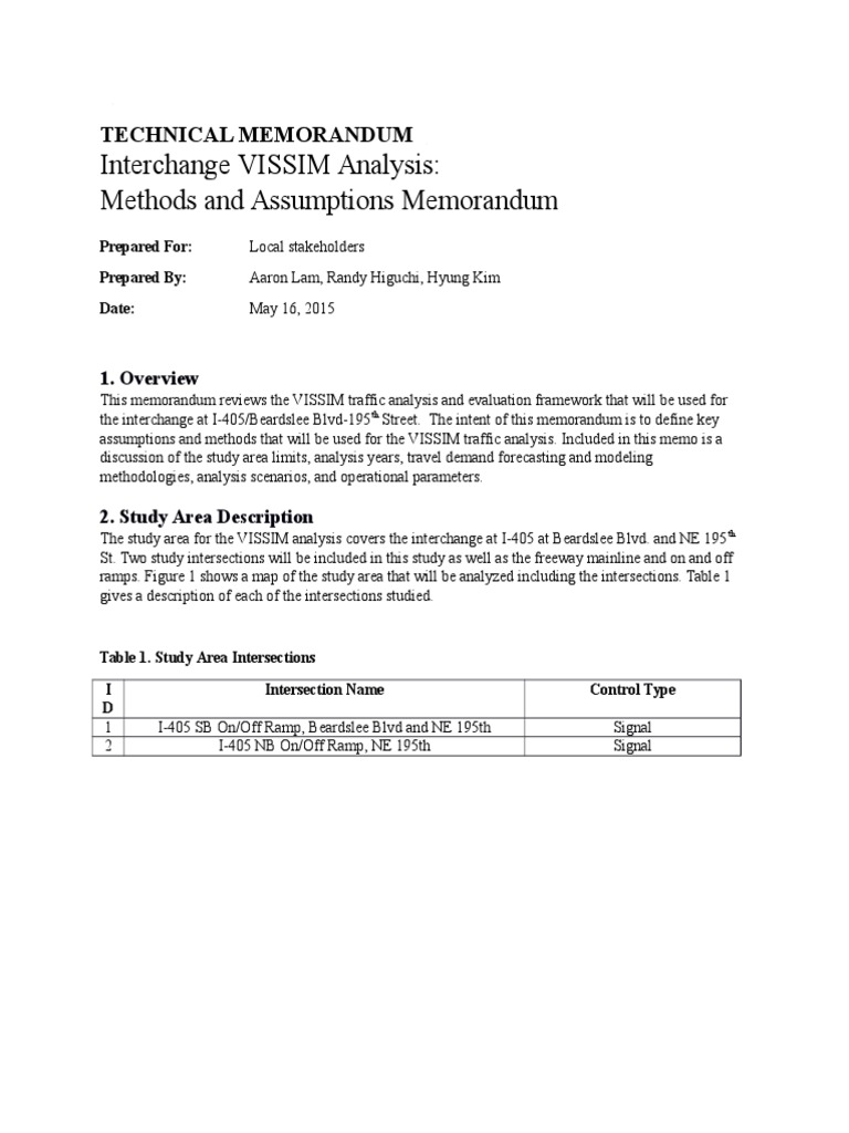VISSIM Traffic Analysis for I-405 Interchange | PDF