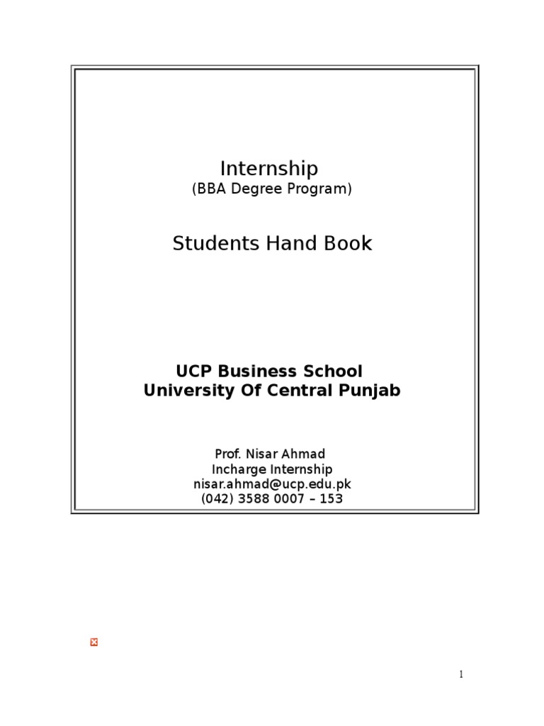 Internship Report Guide Internship Applied Psychology
