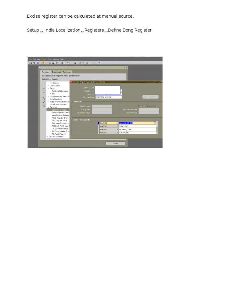 Setup Manual Excise Register | PDF