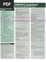 CFA Level1 Schwesernotes5冊, QuickSheet CFA Level 1 Quicksheet - Kaplan Schweser