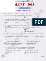 EDCET 2013 Mathematics Question Paper With Key Download