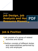 Job Design, Job Analysis and Human Resource