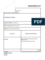 Proforma Invoice Garment