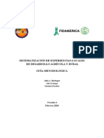 Sistematización de Experiencias Locales de Desarrollo Agrícola Y Rural Guía Metodológica