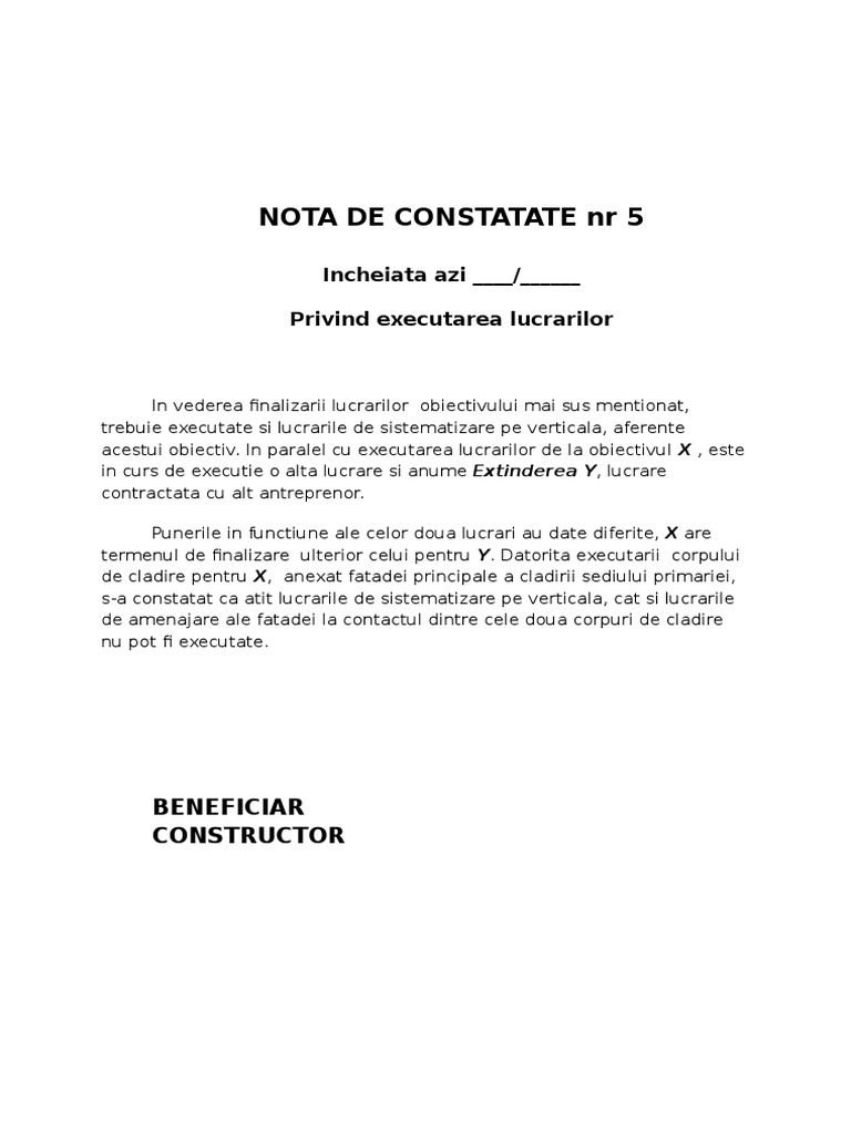 Nota de Constatare 5 | PDF