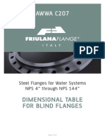 AWWA C207 Steel Flange Dimensions