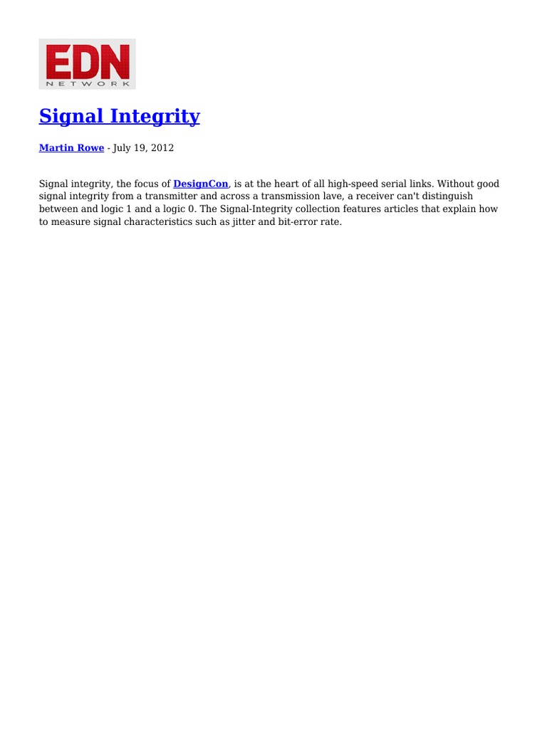 Understanding Signal Integrity Basics | PDF