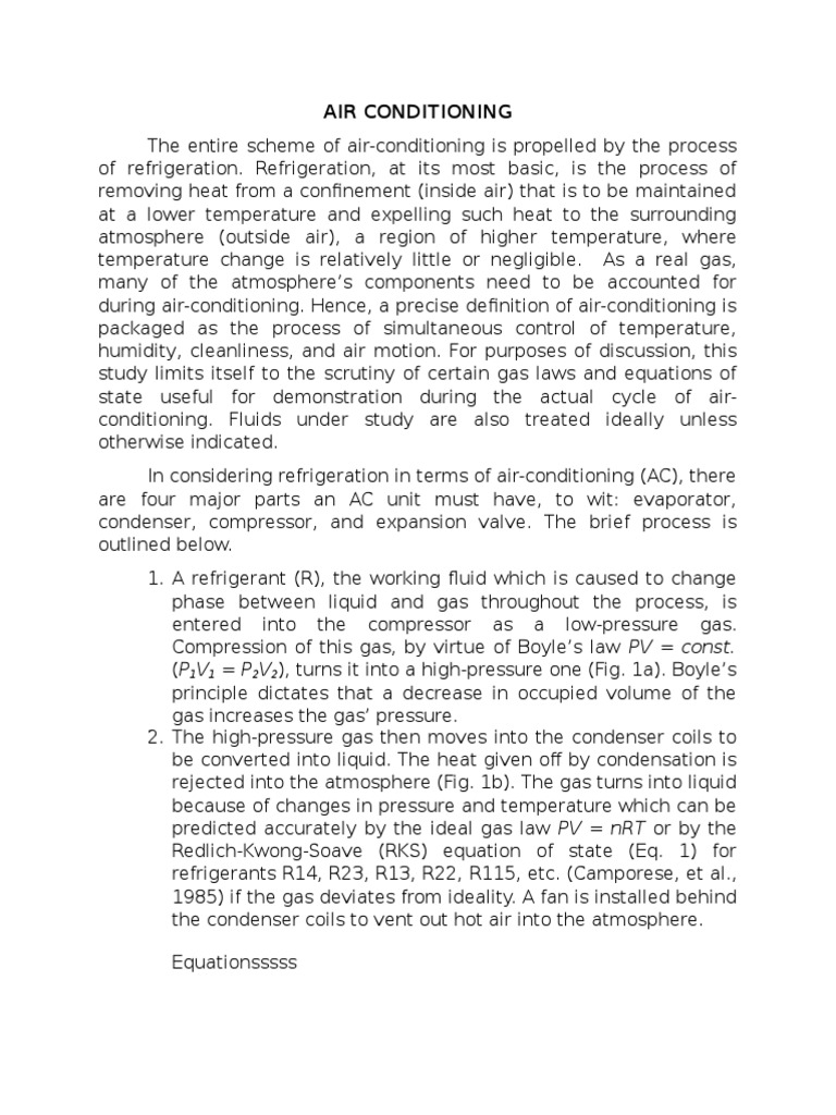 Air Conditioning Air Conditioning Gases