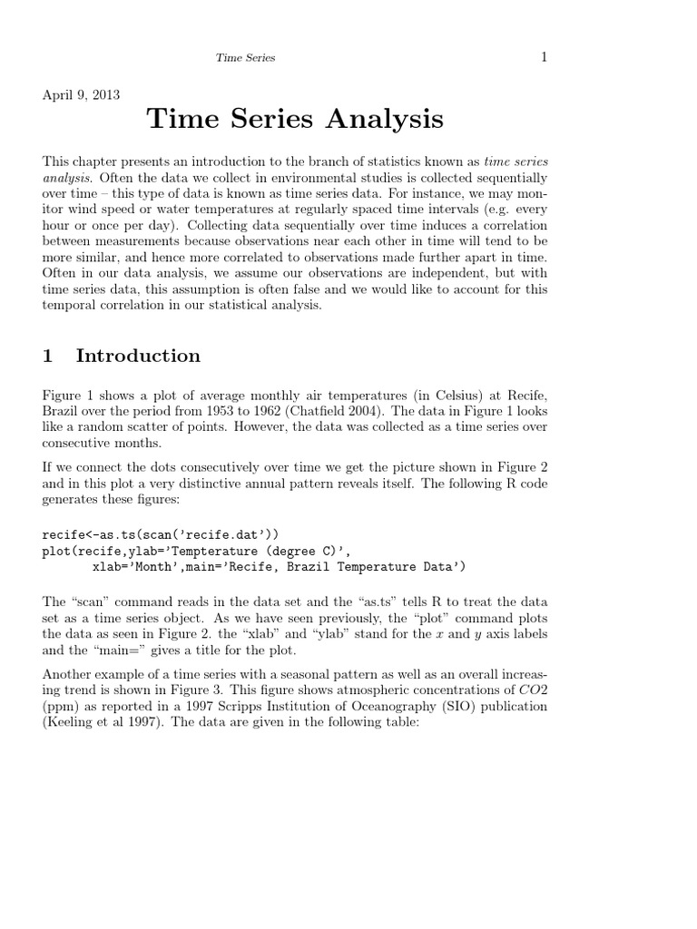 Introduction to Time Series Analysis | PDF | Autoregressive Model ...