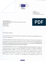 Lettre du Commissaire Andriukaitis, Commission Dg Santé