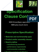 Specification Clause Content (Presented To Architects CPD)