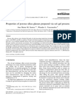 Properties of Porous Silica Glasses Prepared Via Sol Gel Process