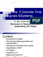 Lecture:5 Discrete Time Signals &systems: Electronics & Telecommunication Engineering, NIT, Raipur