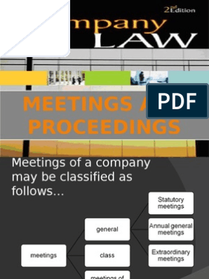 kinds of meetings in company law 2013