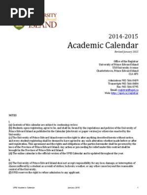 UPEI Calendar | PDF | Master's Degree | Postgraduate Education