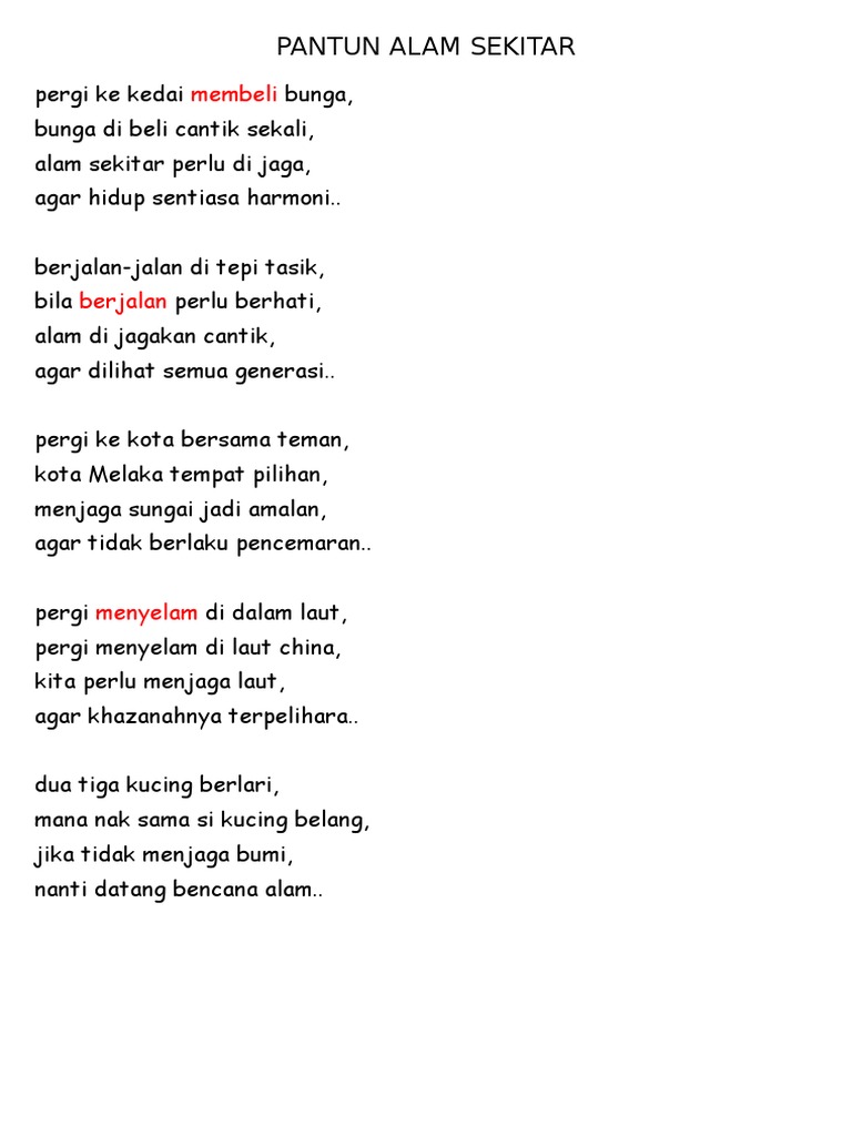 Pantun Alam Sekitar