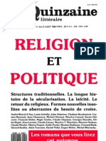 Quinzaine Littéraire, 537, Été 1989, Spécial Religion Et Politique