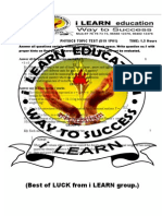 (Best of LUCK From I LEARN Group.) : F.M:30 Physics Topic Test (S19 1P01) TIME: 1.5 Hours
