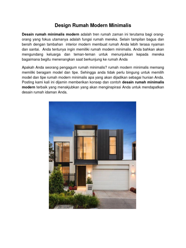 Desain Rumah Modern Minimalis
