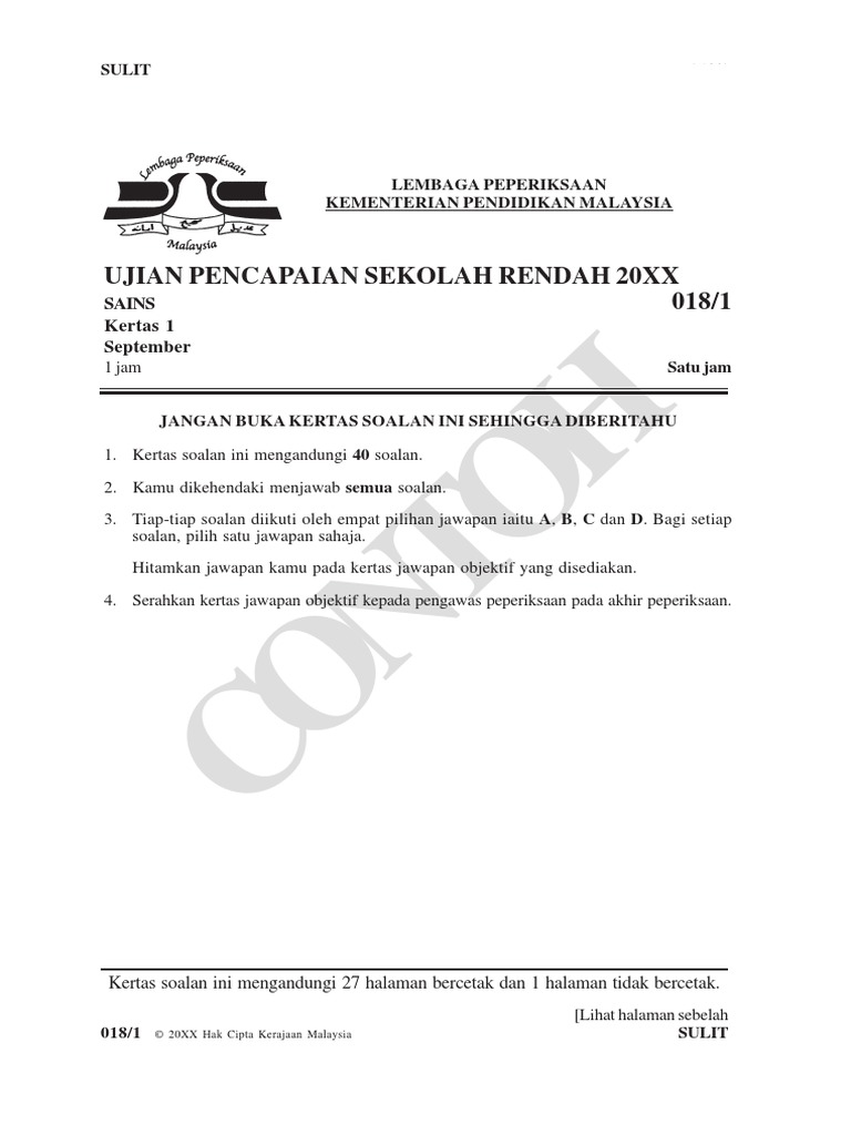 Kertas Jawapan Omr Sains Upsr - Escuelainfantilheidiland