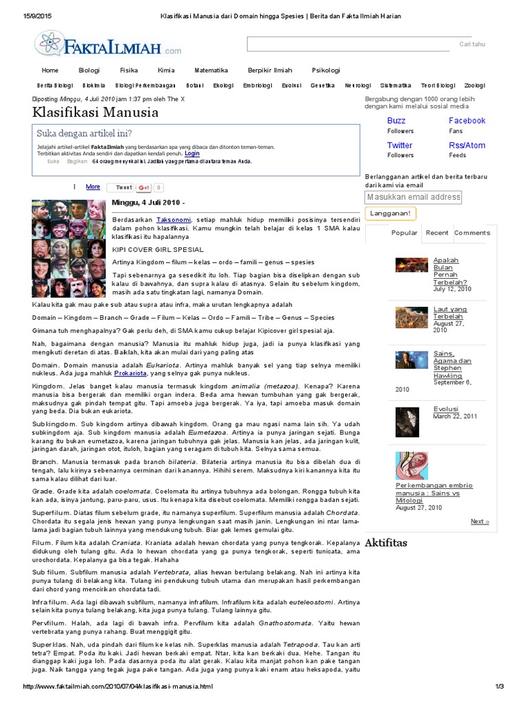 Klasifikasi Manusia Dari Domain Hingga Spesies Berita Klasifikasi Manusia Dari Domain Hingga Spesies Berita