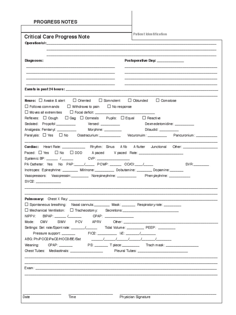 Icu Progress Note 1