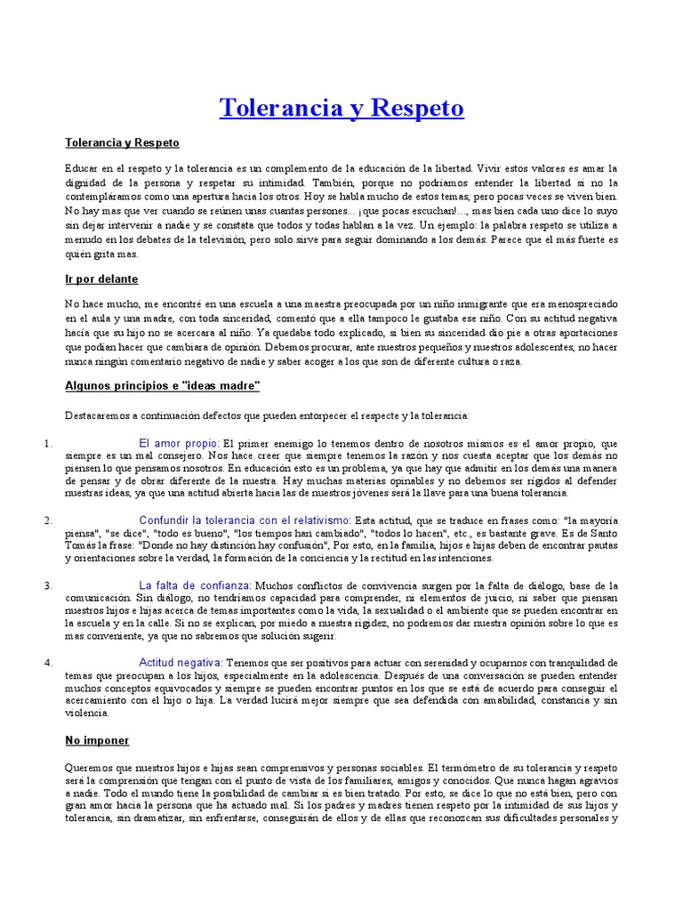 Frases Sobre La Tranquilidad De Conciencia Tolerancia y Respeto | PDF | Tolerancia | Amor