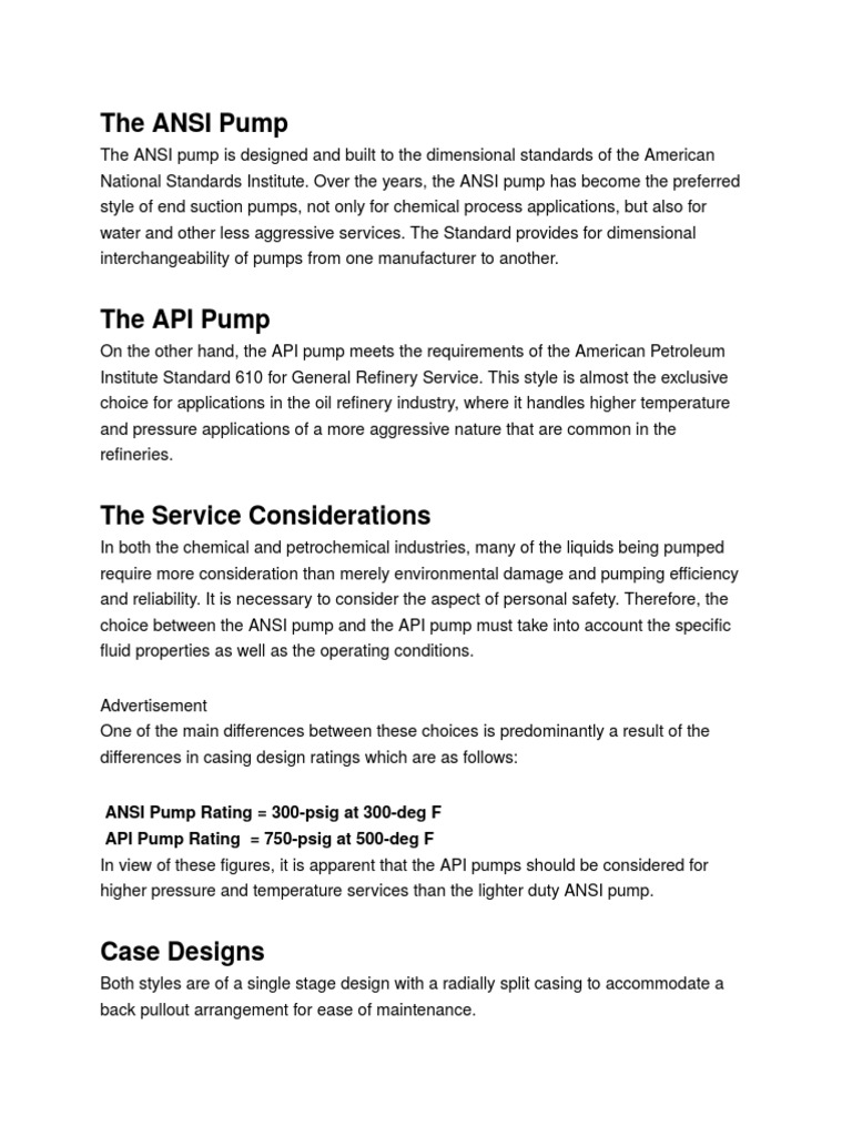 API Vs Non API | PDF | Pump | Gases