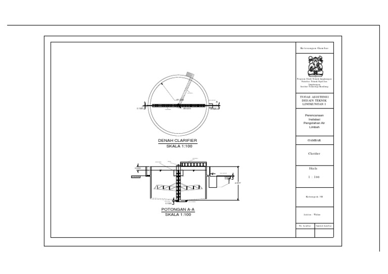 Denah dan Desain Tangki Clarifier | PDF