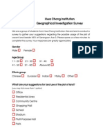 Hwa Chong Institution Geographical Investigation Survey