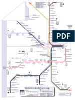 Adelaide public transport map with train, tram and bus routes