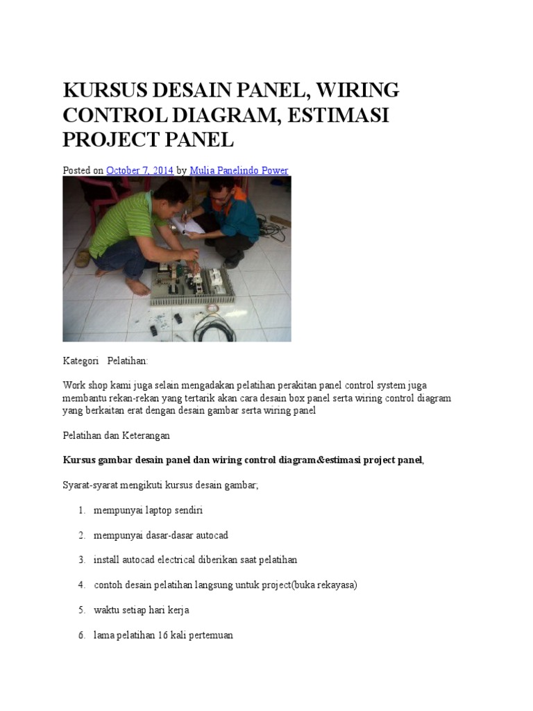 Kursus Desain Panel Dan Wiring Diagram | PDF | Griya & Taman ...